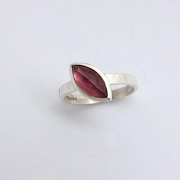 red tourmaline marquise ring