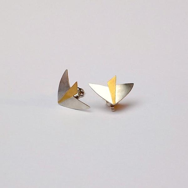 silver bird with 24 ct gold