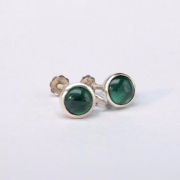 green tourmaline and silver