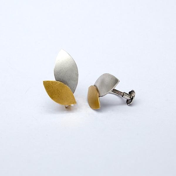 silver marquises with 24ct gold